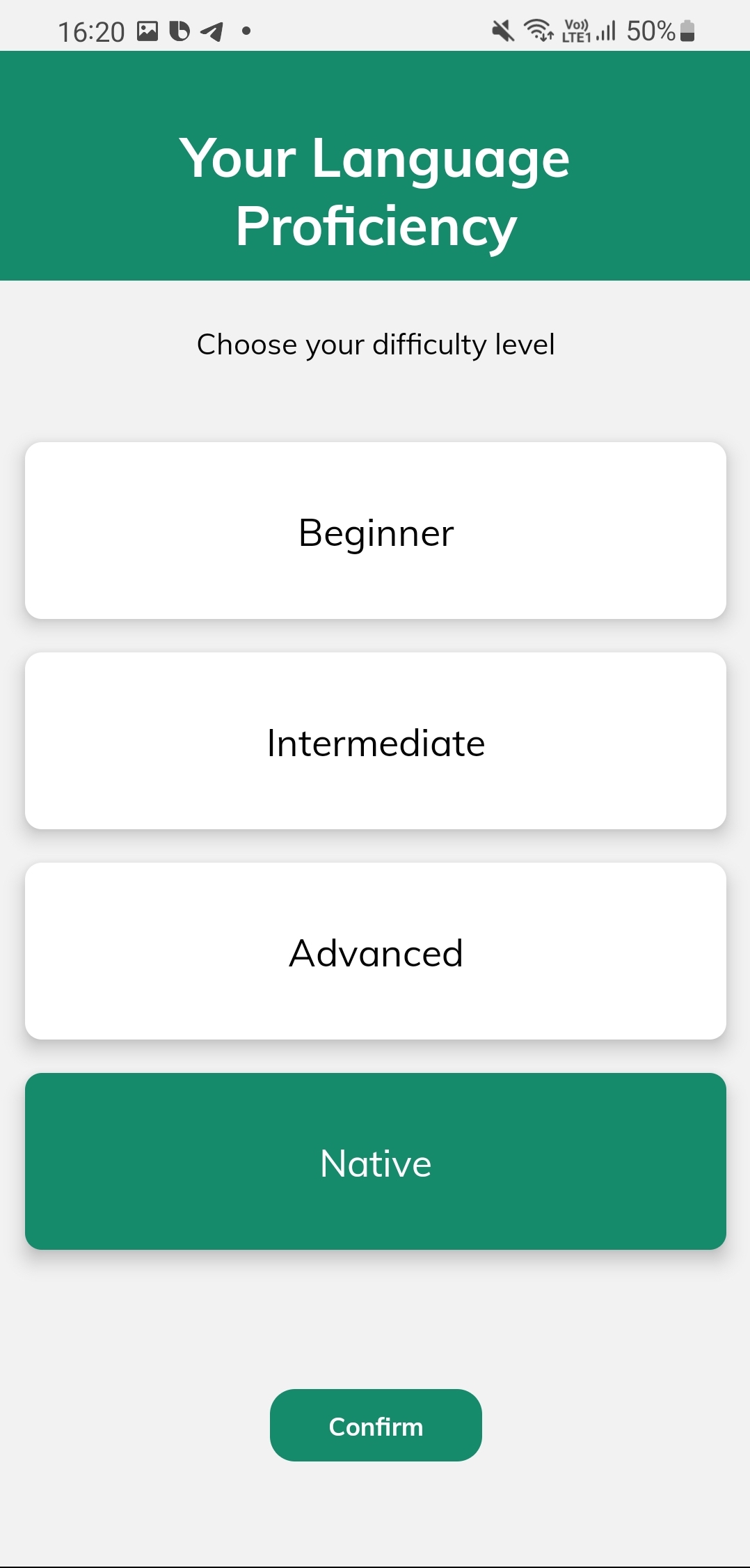 Proficiency Screen