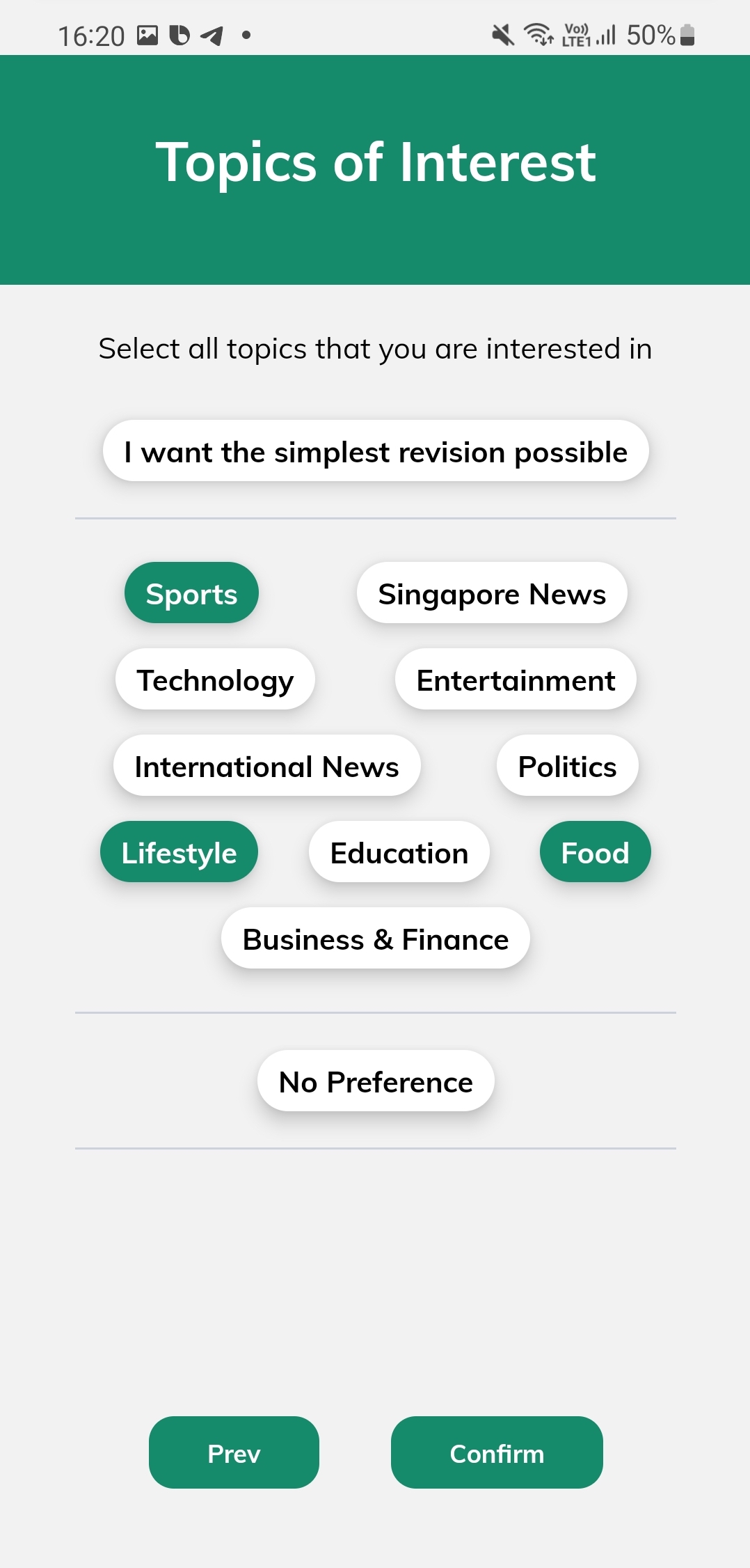 Topics Screen